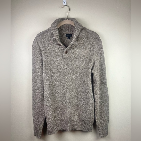 J Crew 100% Lambswool Shawl Collar Sweater Size Small - Picture 1 of 7